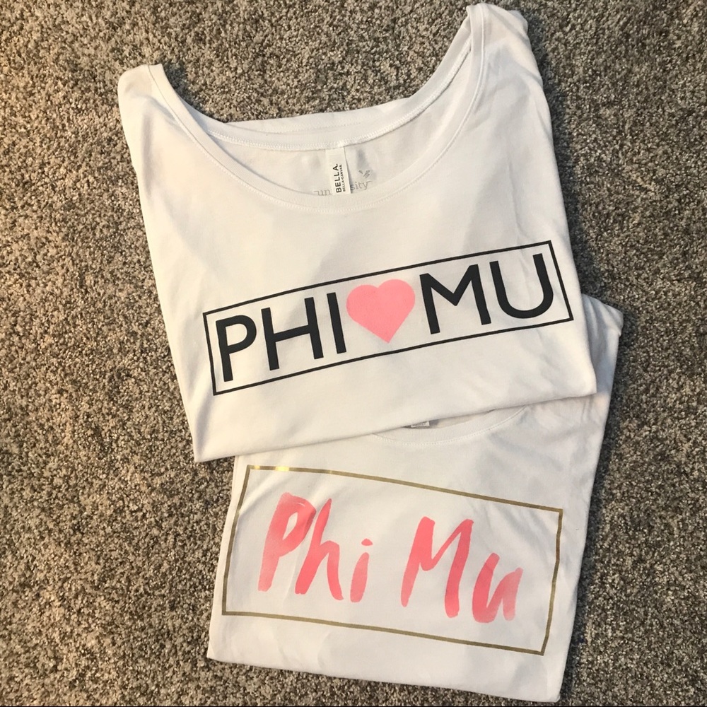 Phi Mu Pink & Gold Bella T-shirt